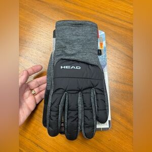 HEAD Hybrid Men's Black and Gray Winter Gloves medium